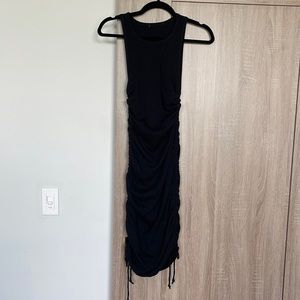 Black Sleeveless Bodycon Rousched Dress